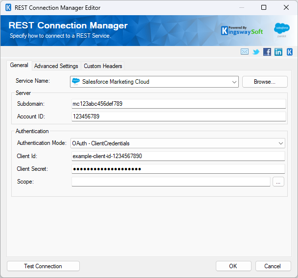 Salesforce Marketing Cloud REST Connection Manager